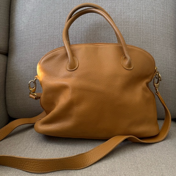 Longchamp Vintage Au Sultan Camel Leather Crossbody Bag Made in France - Picture 2 of 15